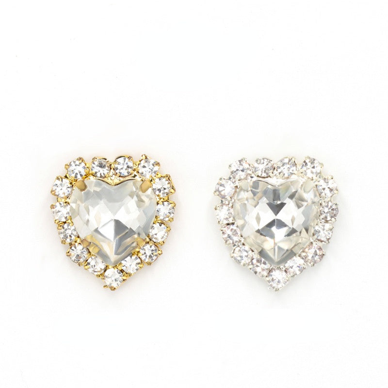 Comercio al por mayor 50PCS Love Bezel Crystal Glass DIY Accesorios Beads